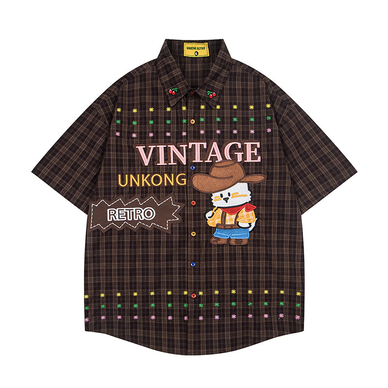Unisex vintage T-shirt Polo shirt with a stand-up collar