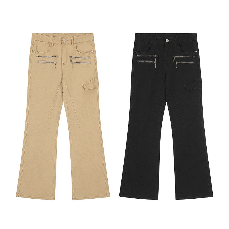 American-style streetwear harem pants High Waist Metal Zipper Casual Bottoms