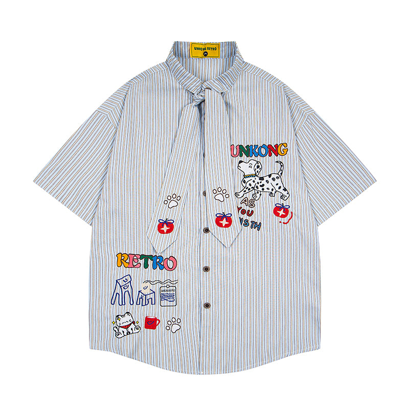 Unisex vintage T-shirt Polo shirt with a stand-up collar