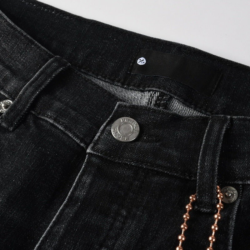 Purple brand Jeans High-quality pure cotton streetwear trousers Rhinestone