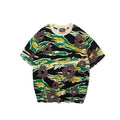 Denim Tears T Shirts Y2K Camouflage Cotton Wreath Floral Puff Printed Oversized Streetwear Tee