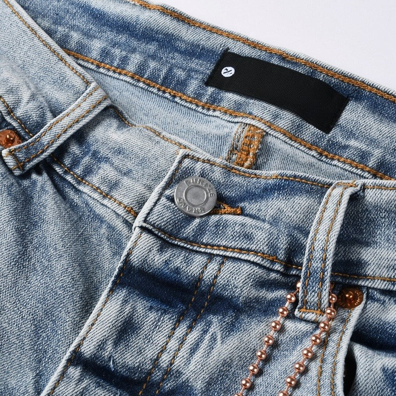 Purple brand Jeans High-quality pure cotton streetwear trousers line