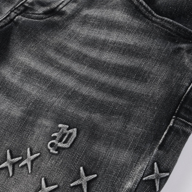 Purple brand Jeans High-quality pure cotton streetwear trousers embroidery