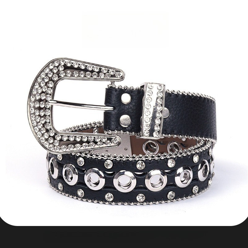 Hip-hop punk rhinestone belt rhinestone elegant eye punk style