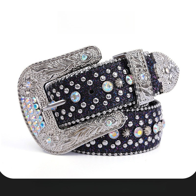 Hip-hop punk rhinestone belt west coast punk style