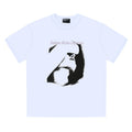 ERD T Shirts Slim Cursive Text & Fragmented Face Street Aesthetic Top