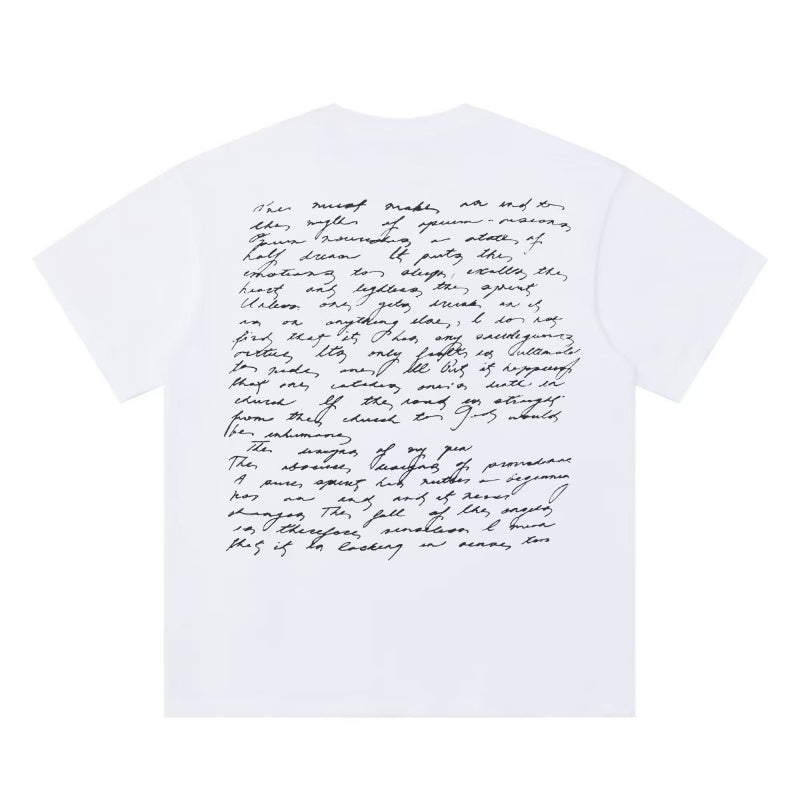 ERD T Shirts Line Grid Silhouette Handwritten Text Casual Top