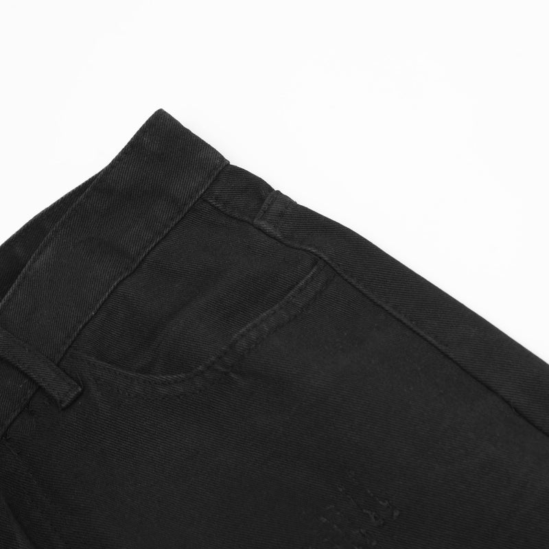 American-style streetwear harem pants Frayed Knee Detail Wide Leg Bottoms