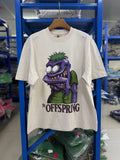 Vintage style washed summer wear T shirt Purple monster