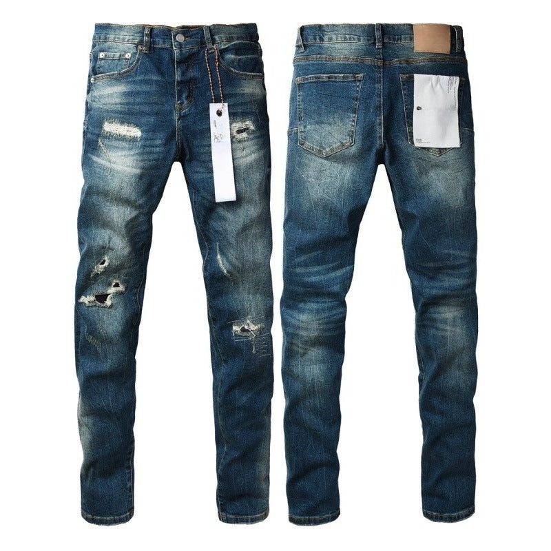 Purple brand Jeans High-quality pure cotton streetwear trousers Hole