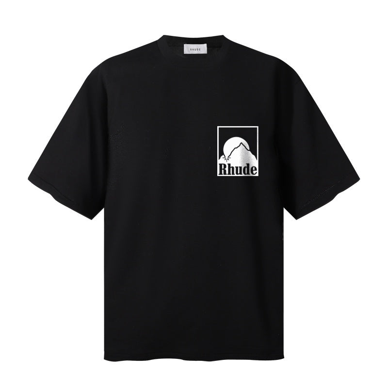 RHUDE T Shirts Outdoor Scenery Square Frame Design