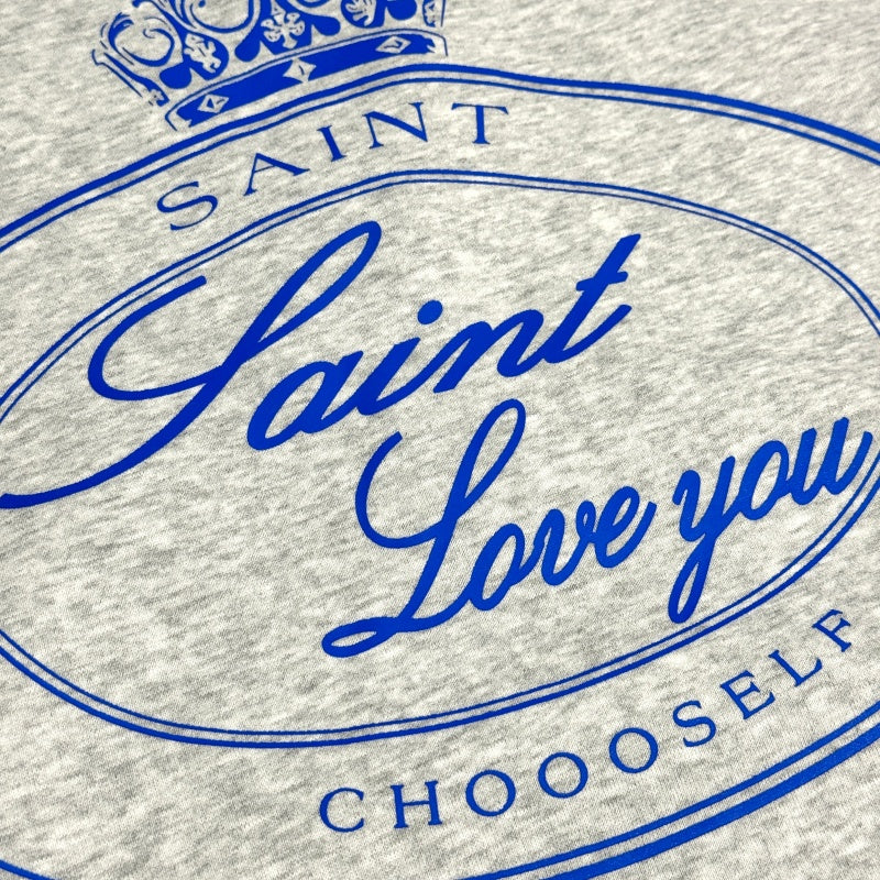 Unisex Vintage Hoodie SAINT MICHAEL CHO Heather Grey American-style "Clean Fit" Zip-up Hoodie — Heavyweight, oversized silhouette offering a relaxed vibe, perfect for layering.