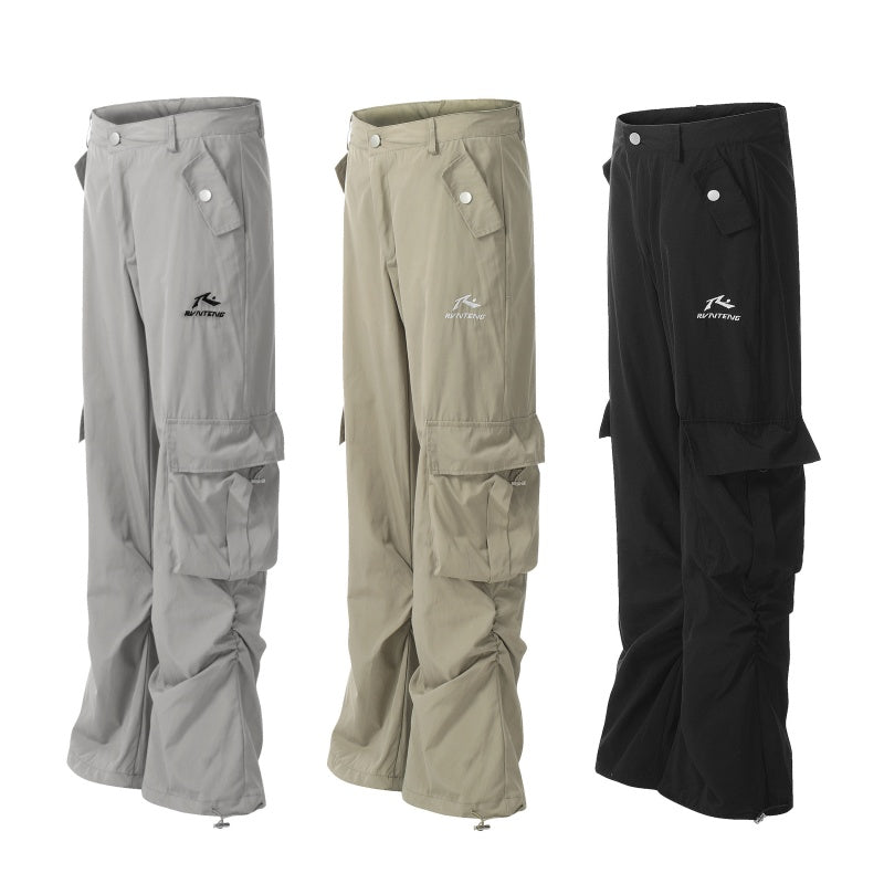 American-style streetwear harem pants Adjustable Hem Adventure Cargo Pants Plush