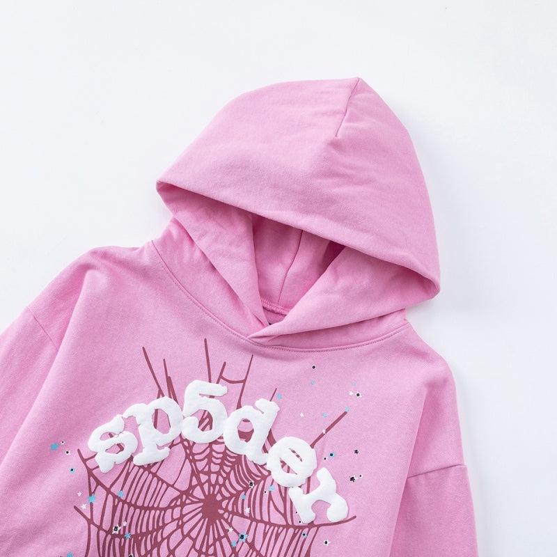 Spiderweb hoodie & sweatpants 2 piece set High-quality pure cotton for autumn and winter