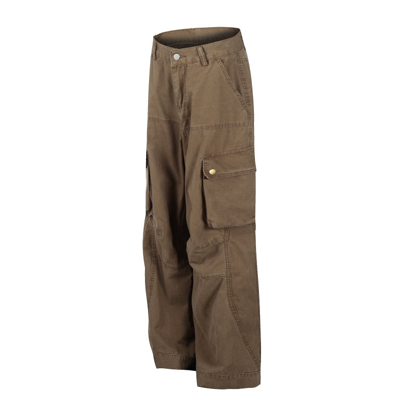 American-style streetwear harem pants Contrast stitch panel seam detail
