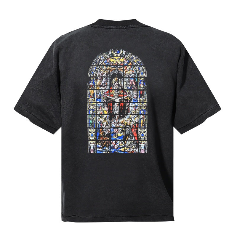 Saint Michael T Shirts Classic Flowing Jesus Christ Typography Art