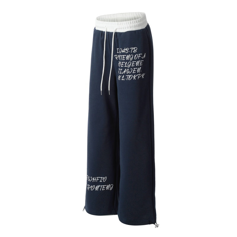 American-style streetwear harem pants Drawstring Waist Checkered Trousers