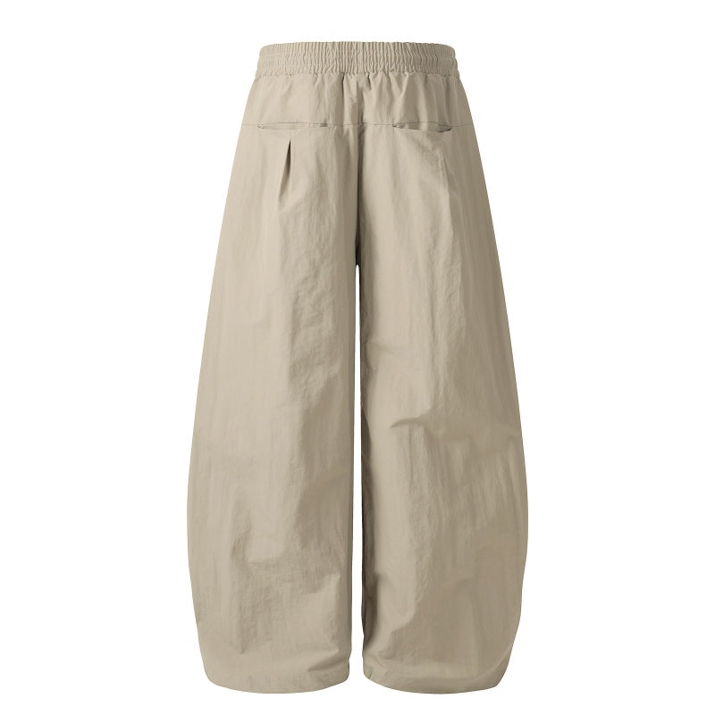 American-style streetwear harem pants Textured Crinkle Parachute Barrel Trousers