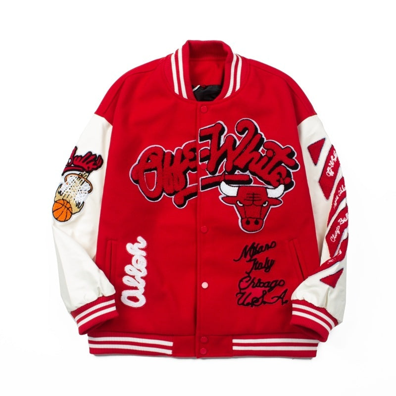 American-style baseball jacket Boys' Retro Embroidered Bomber Jacket (Curry Style) – New 2025 Spring/Autumn Collection