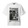 Saint Michael T Shirts White Oversized Daily Mirror Never Again Balaclava Mask Front Print