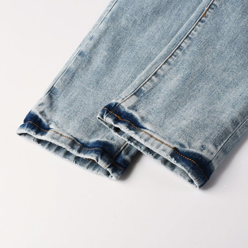 Purple brand Jeans High-quality pure cotton streetwear trousers Hole