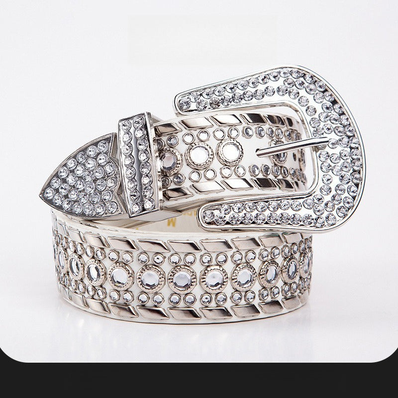 Hip-hop punk rhinestone belt punk style