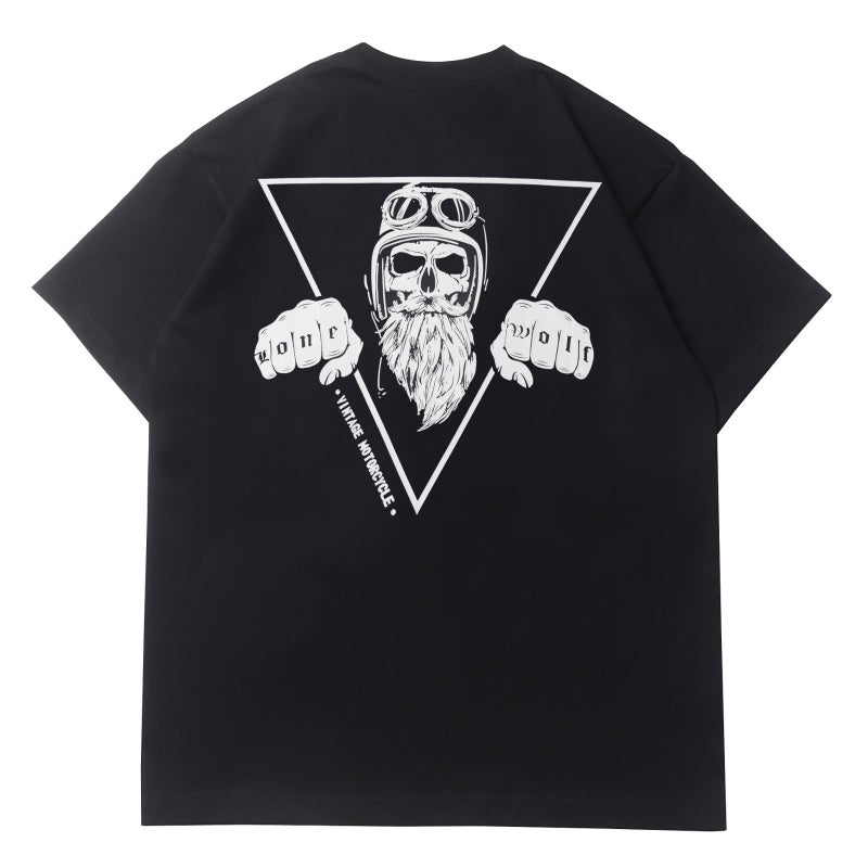 Mens T-shirt Vintage American-style Motorcycle-style personalized prints