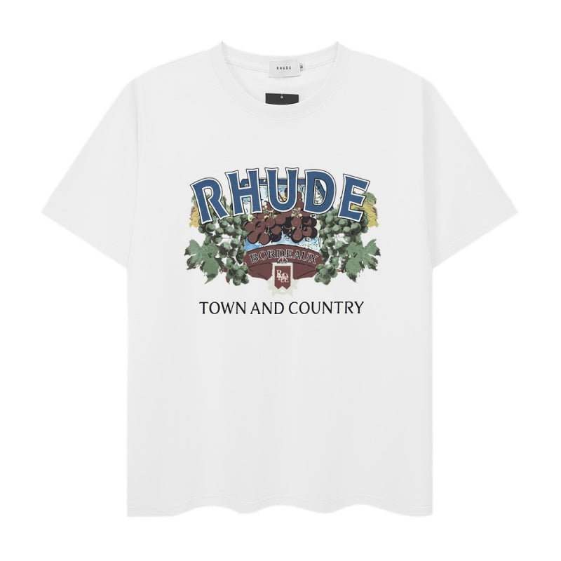 RHUDE T Shirts Vintage Floral Town & Country Print