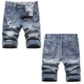 Denim shorts High-quality trendy casual pure cotton Non-stretch plus-size men's clothing