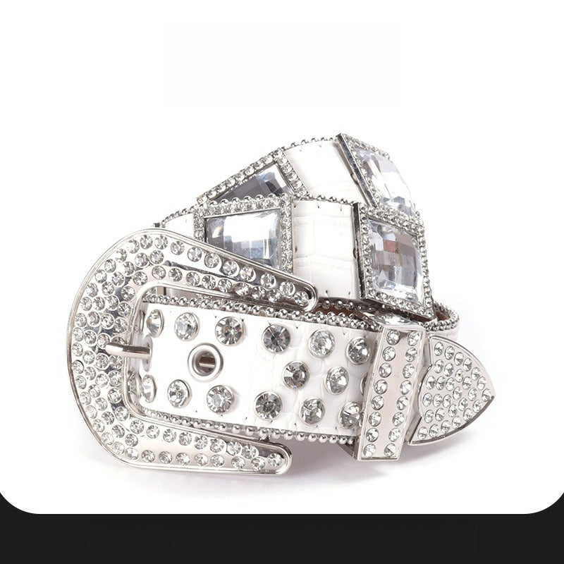 Hip-hop punk rhinestone belt western punk style