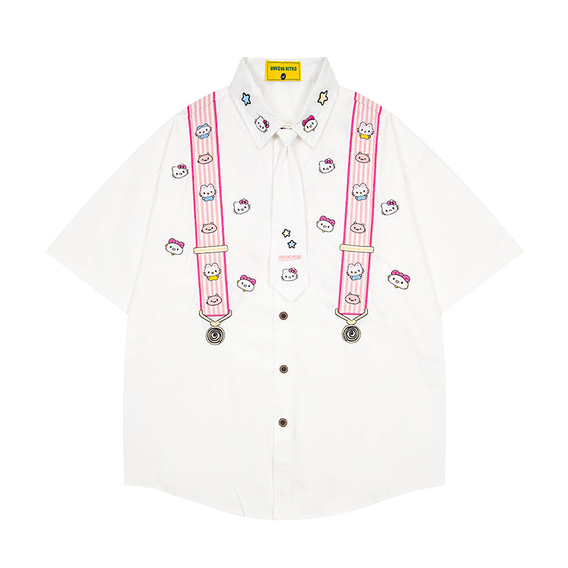 Unisex vintage T-shirt Polo shirt with a stand-up collar