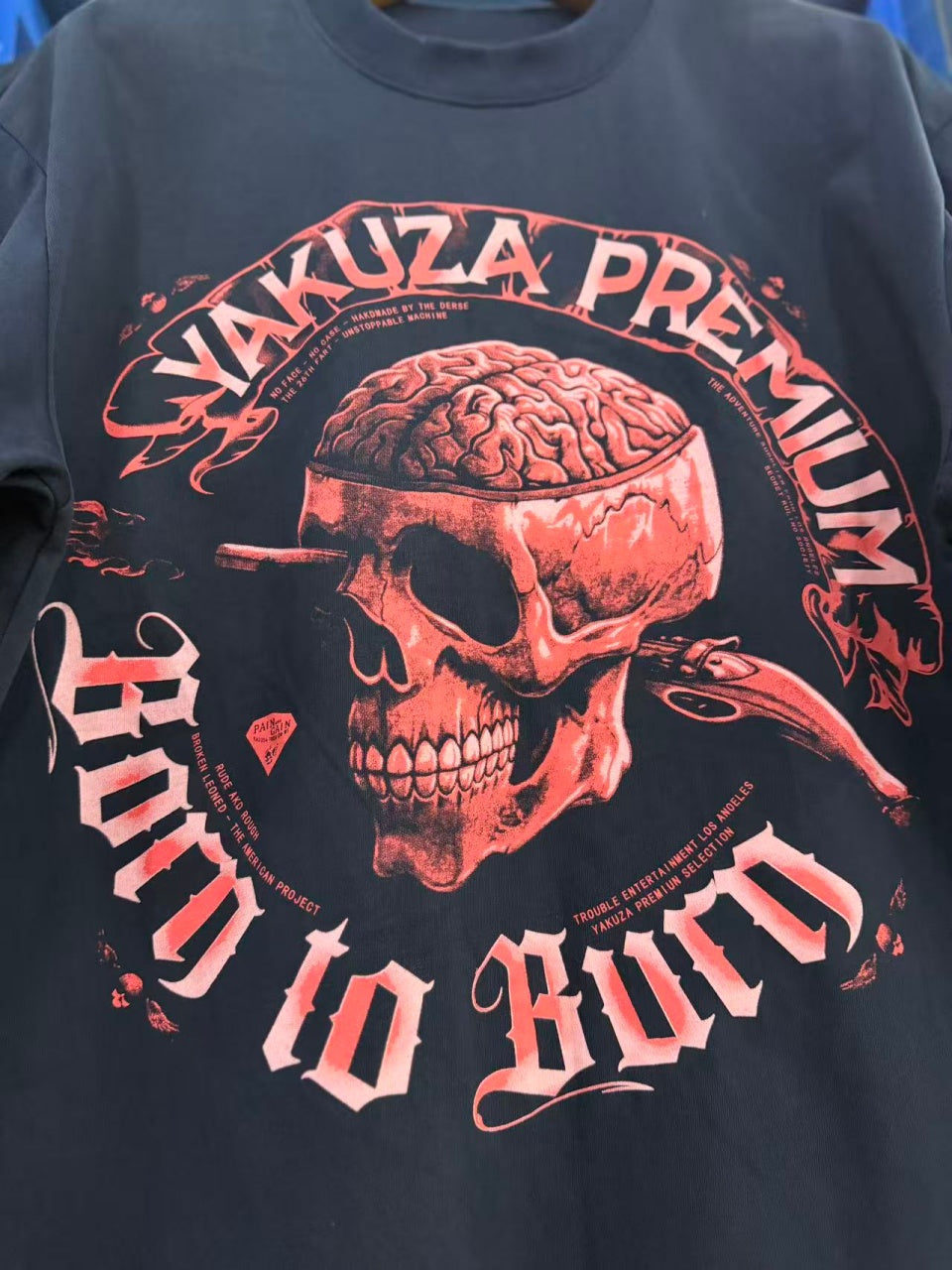 Vintage style washed summer wear T shirt Skull