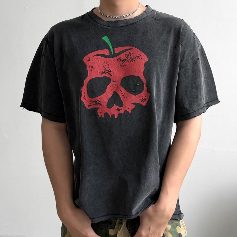 Unisex Vintage T Shirts CHOOOSELF 26SS "I Am A Dangerous Temptation" Limited Edition – Heavyweight, Washed, Distressed Streetwear T-Shirt (Boxy/Cropped Punk Style)