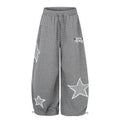 American-style streetwear harem pants Ruched Knee Polka Dot Star Embroidered Baggy Bottoms