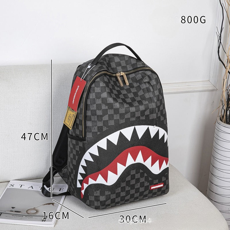 RIP ME OPEN Bag Shark teeth Personality creative backpack Shark funny ugly cute backpacking large capacity luminous