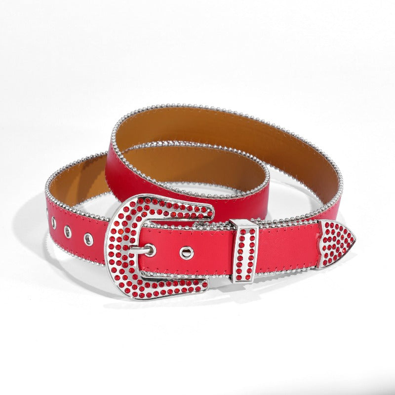 Hip-hop punk rhinestone belt punk style