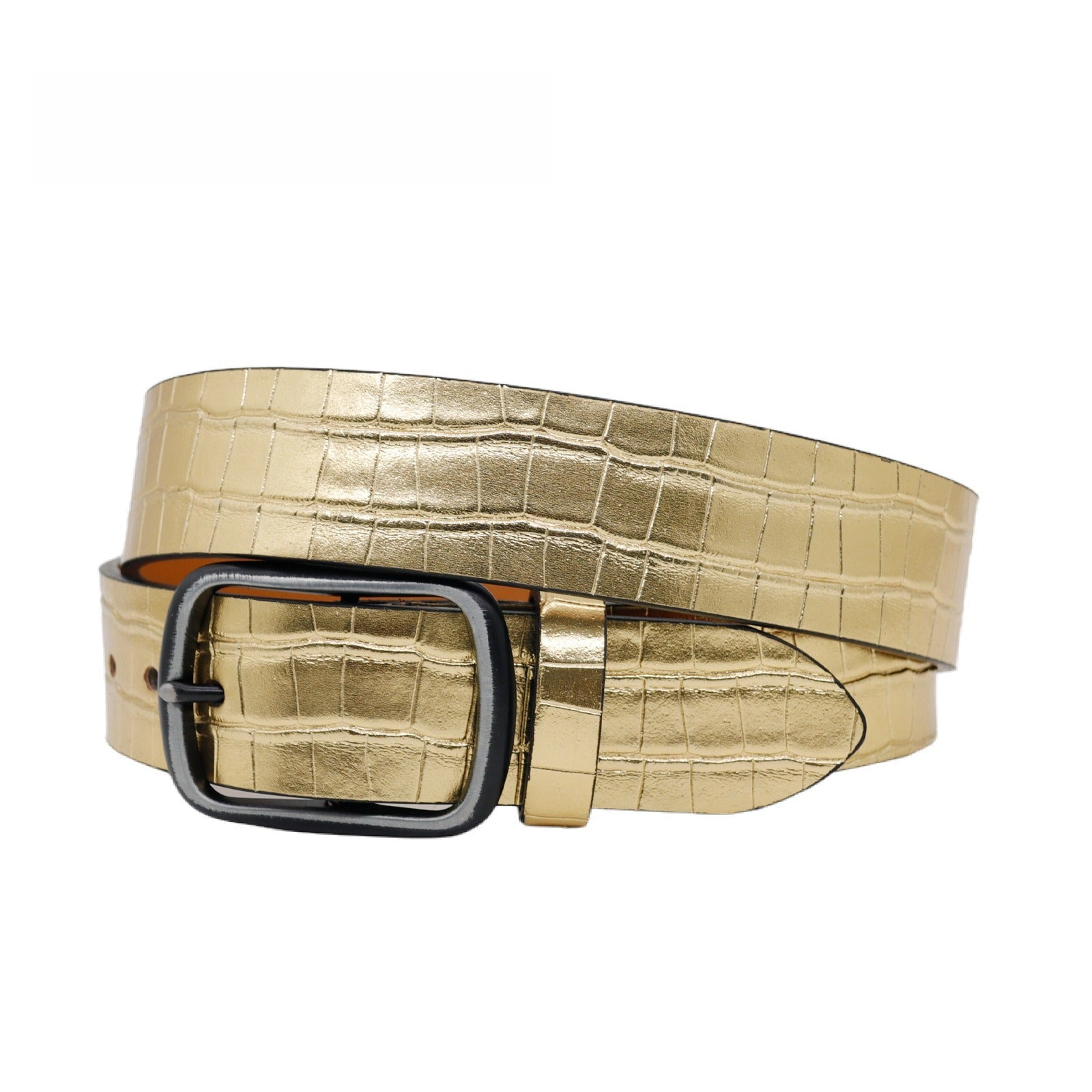 Hip-hop punk rhinestone belt animal print