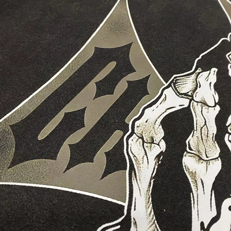 Saint Michael T Shirts Gothic Skull Prayer Hands Iron Cross Retro Streetwear
