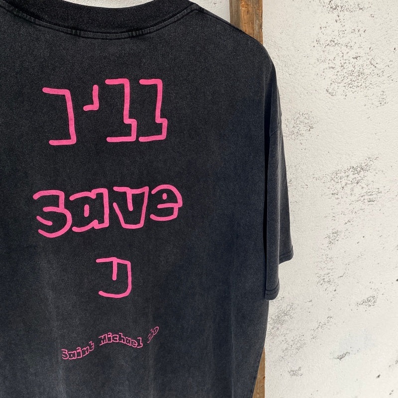Unisex Vintage T Shirts "Evil Spirit Summoning" Limited Edition | White Ink Direct-to-Garment Print | High-Street Vintage Style | Heavyweight Distressed Acid Wash
