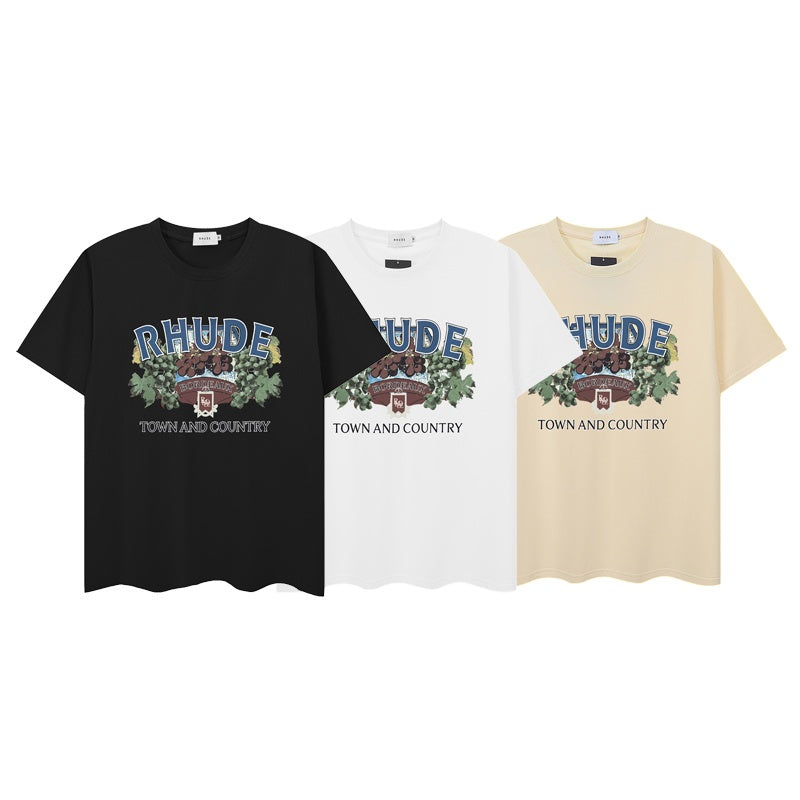 RHUDE T Shirts Vintage Floral Town & Country Print