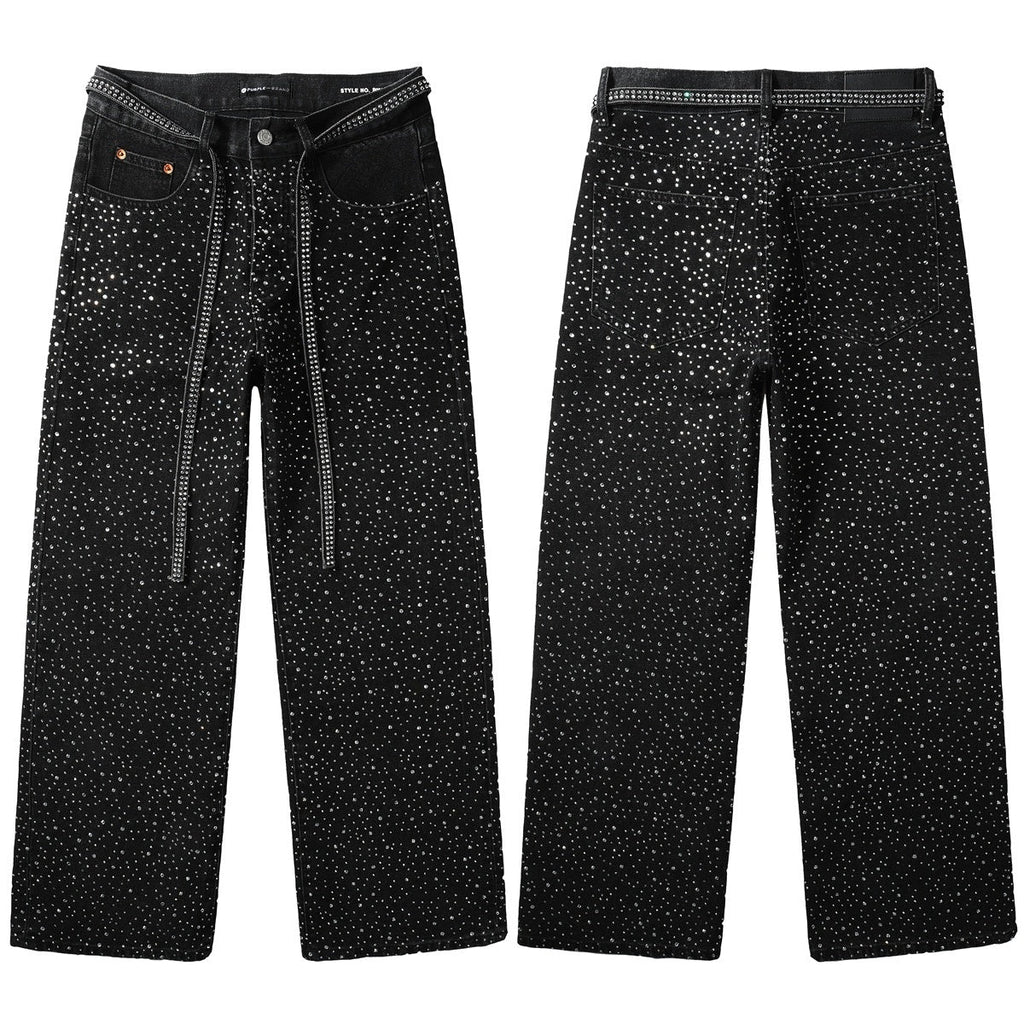 purple brand jeans Rhinestones #9128