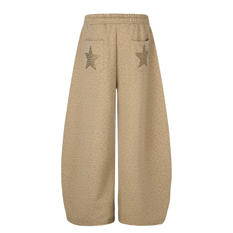 American-style streetwear harem pants Vintage Leopard Star Graphic Joggers
