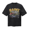 Saint Michael T Shirts Grunge Dripping Paint Star Accent Saint 1899 Layered Typography Ches