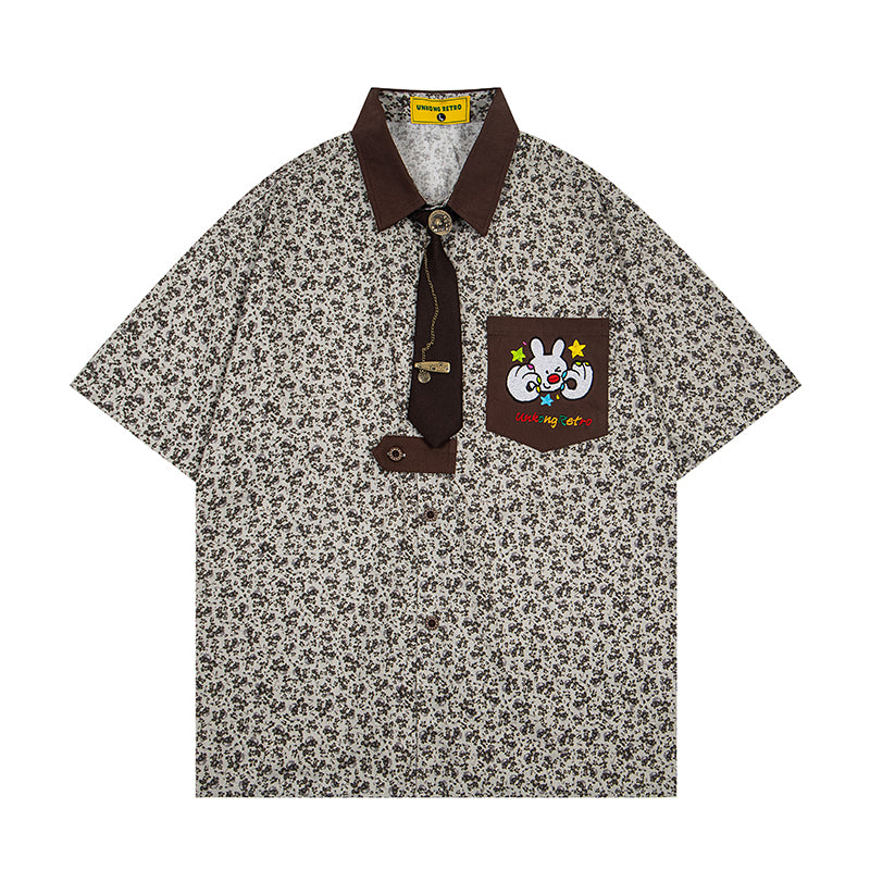 Unisex vintage T-shirt Polo shirt with a stand-up collar
