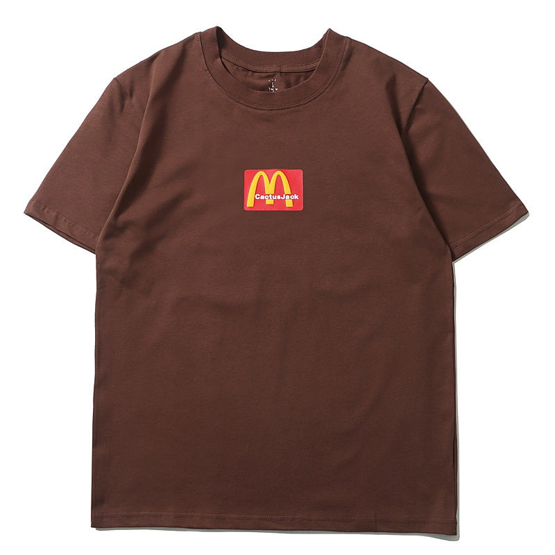 Mens T-shirt Vintage American-style Travis Scott x McDonald's "Sesame" Collaboration