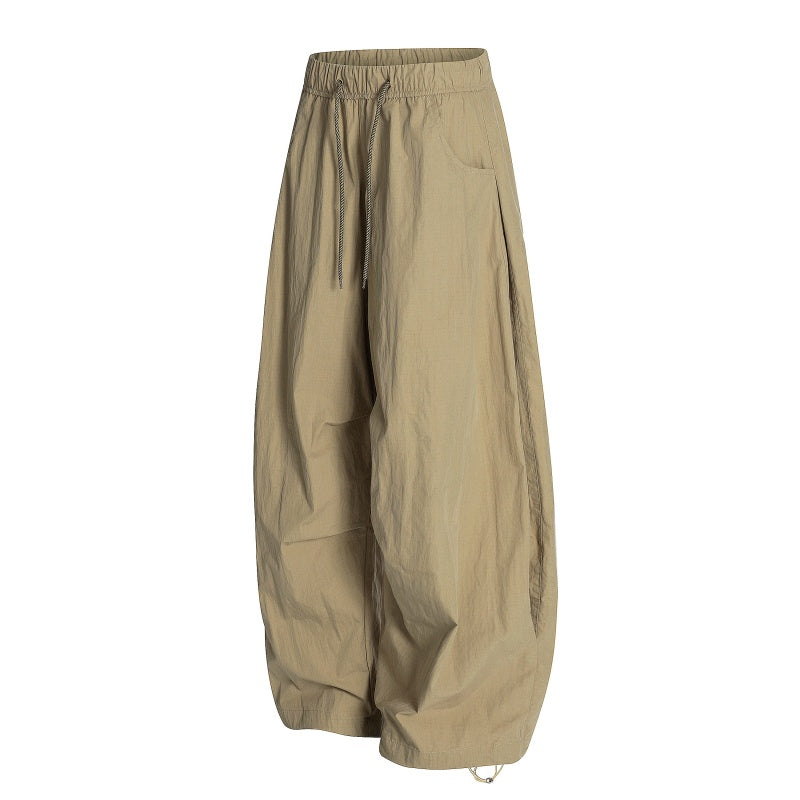 American-style streetwear harem pants Lightweight Ruched Baggy Streetwear Bottoms