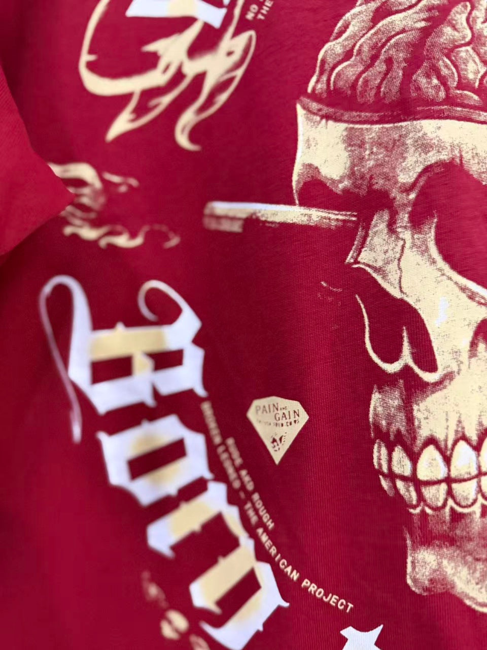 Vintage style washed summer wear T shirt Skull