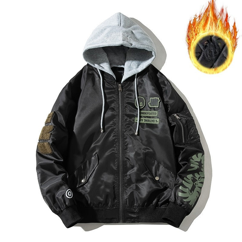 Mens Bomber Jacket MA-1 Winter Thickness available cotton-padded jacket Spring Autumn Winter Embroidery Shark Pilot Baseball Uniform