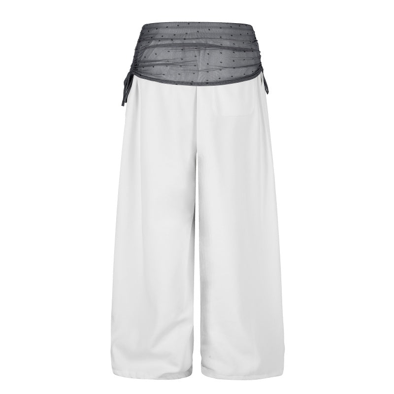 American-style streetwear harem pants Cute Dog Print Braided Tie Wide Sweat Bottoms