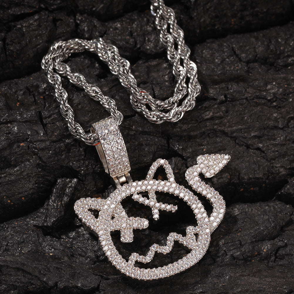Jewelry Cartoon Imp Pendant Copper Zircon Animal Spectrum